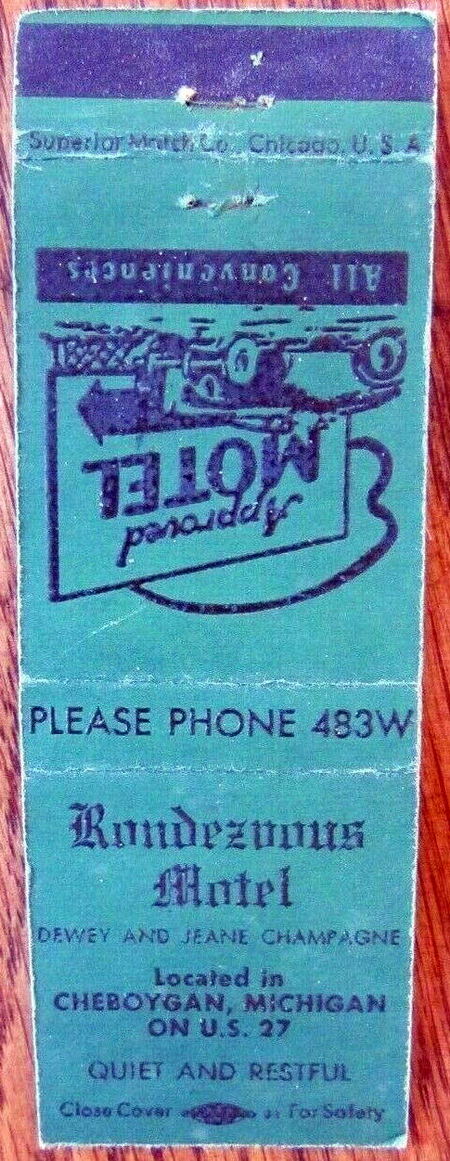 Rendezvous Motel (Rondezvous Motel) - Matchbook (newer photo)